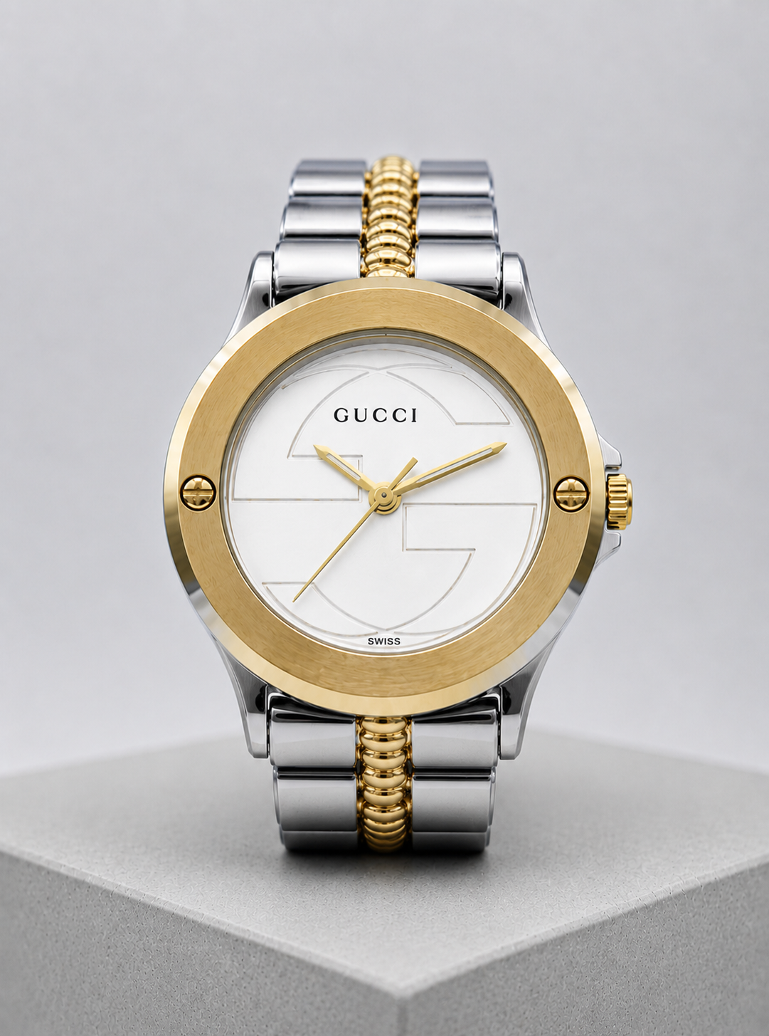 Gucci Two-Tone White Watch