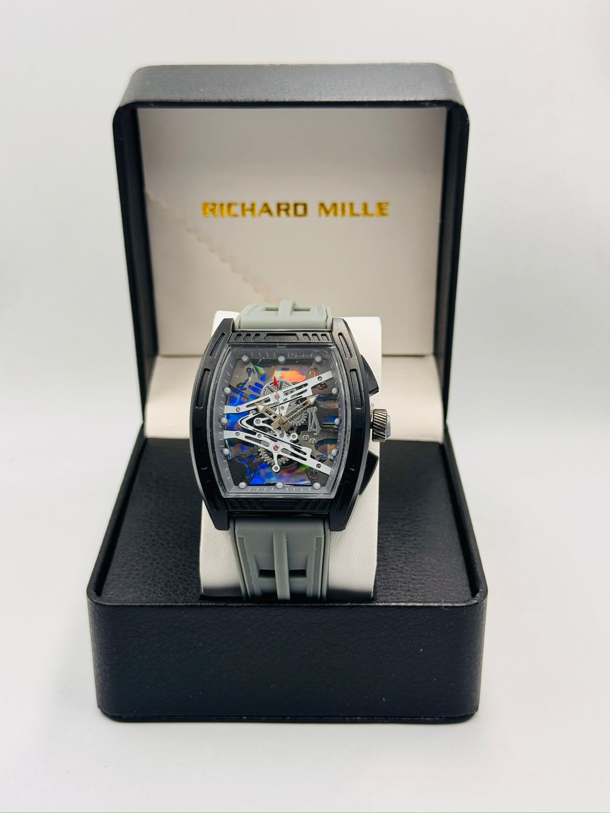 Richard Mille-Style Skeleton White Strap Watch