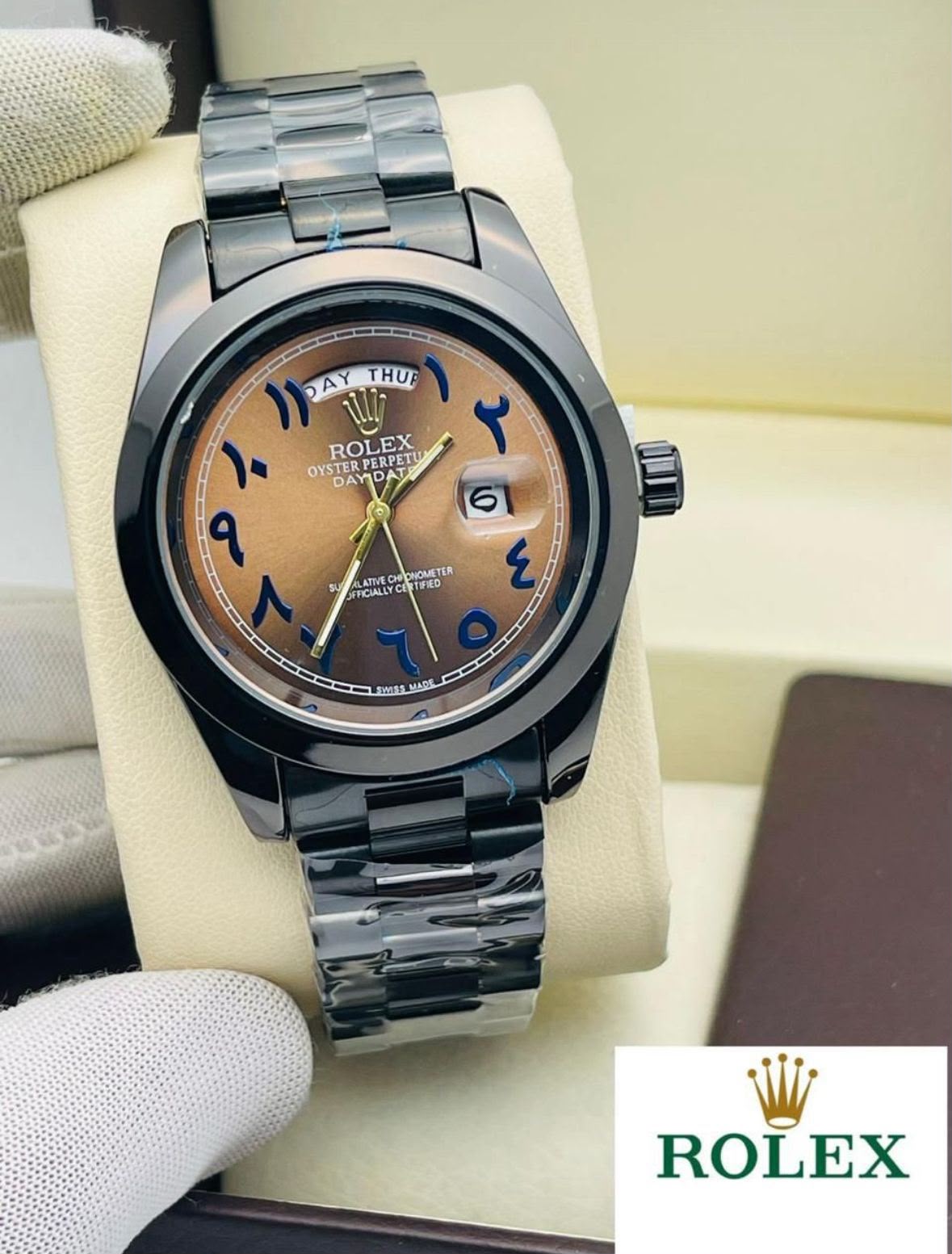 Rolex Men's Premium Slim Arabic Dial Watch
