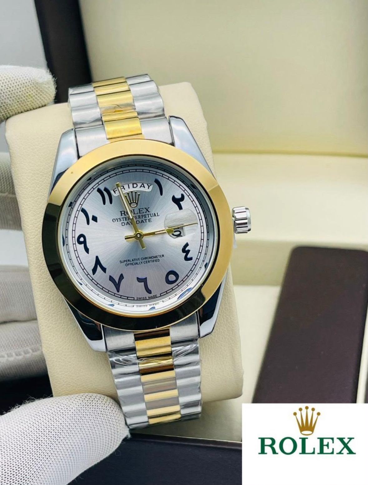 Rolex Men's Premium Slim Arabic Dial Watch