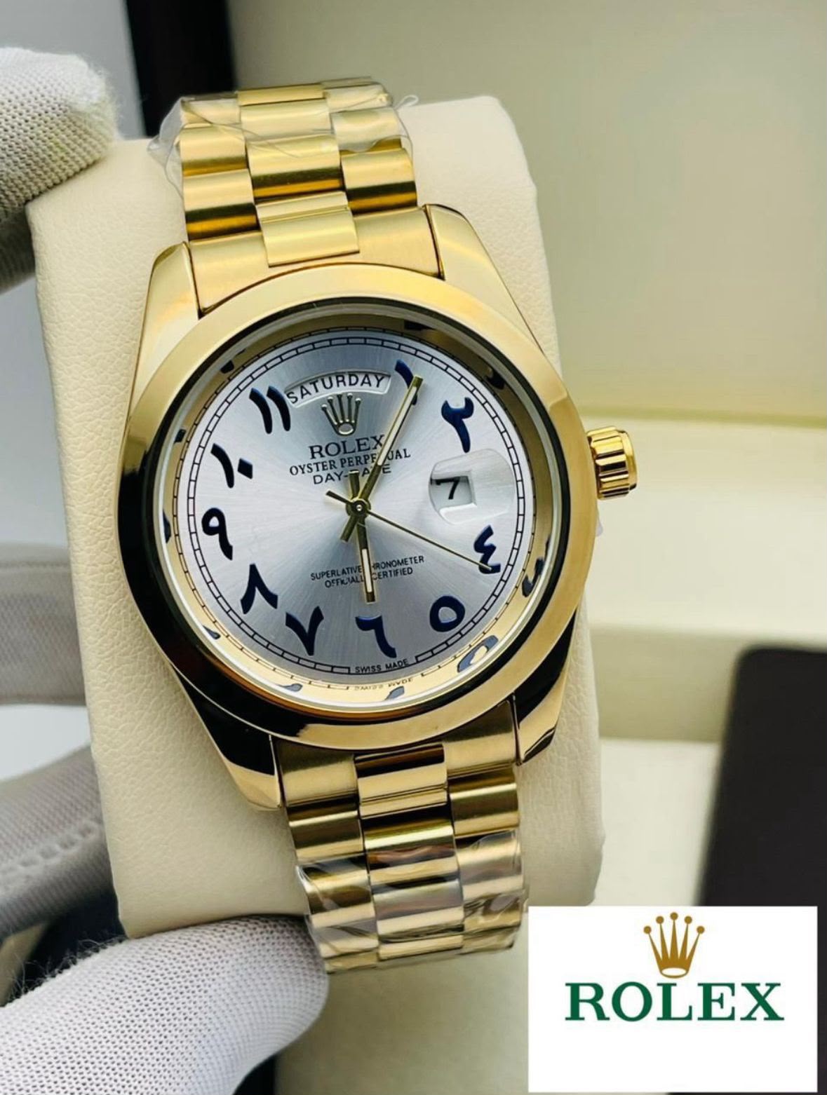 Rolex Men's Premium Slim Arabic Dial Watch
