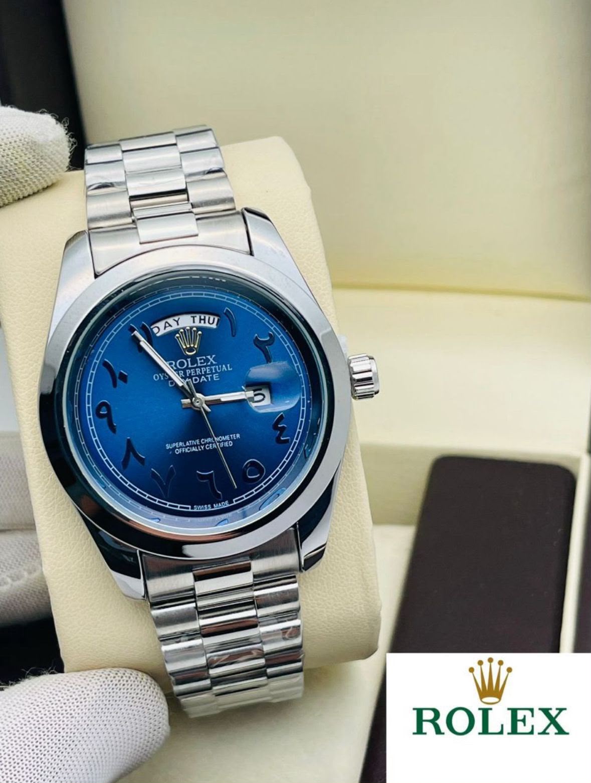 Rolex Men's Premium Slim Arabic Dial Watch
