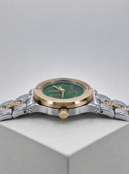 Gucci Two-Tone Green Watch