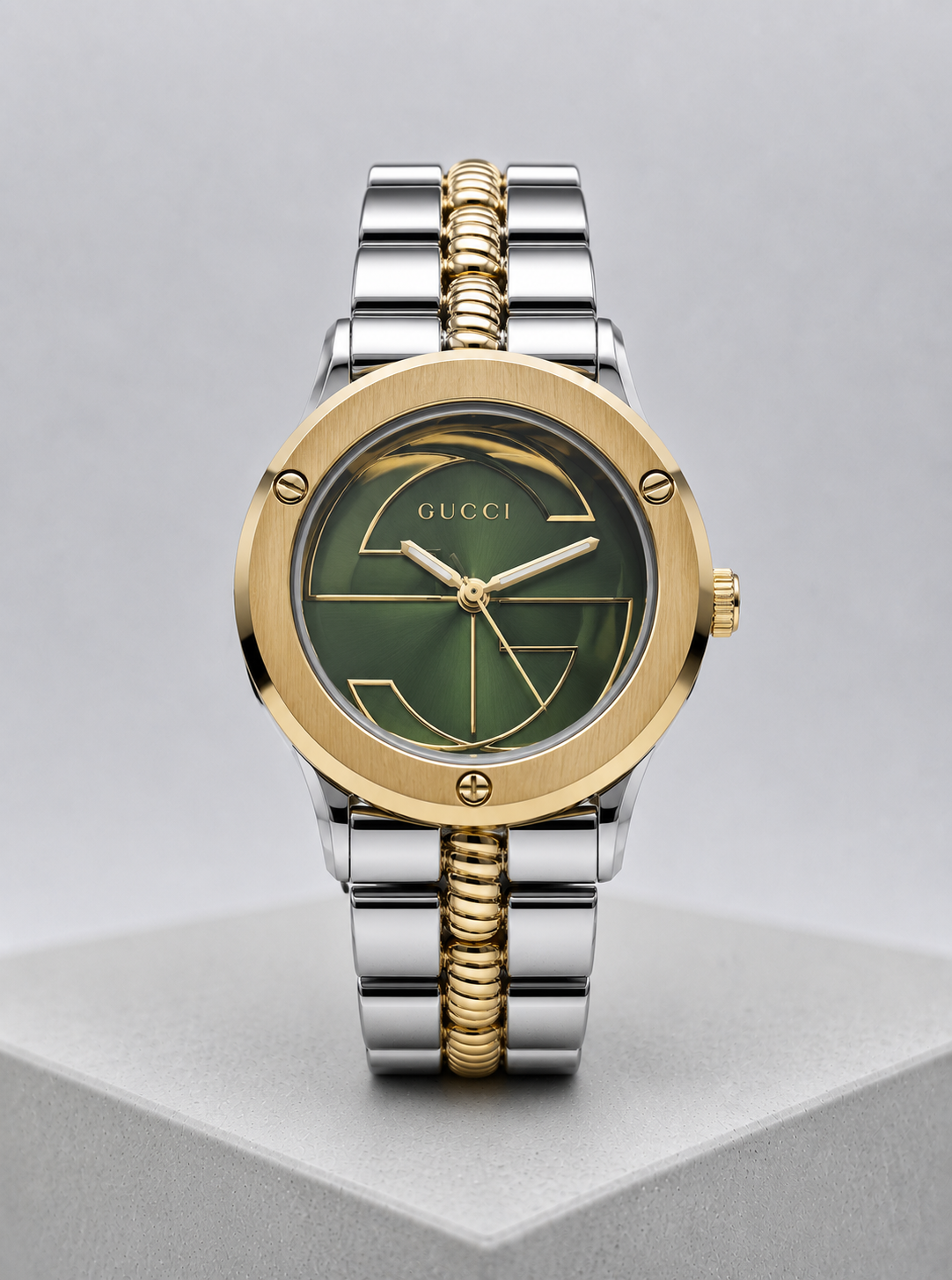 Gucci Two-Tone Green Watch