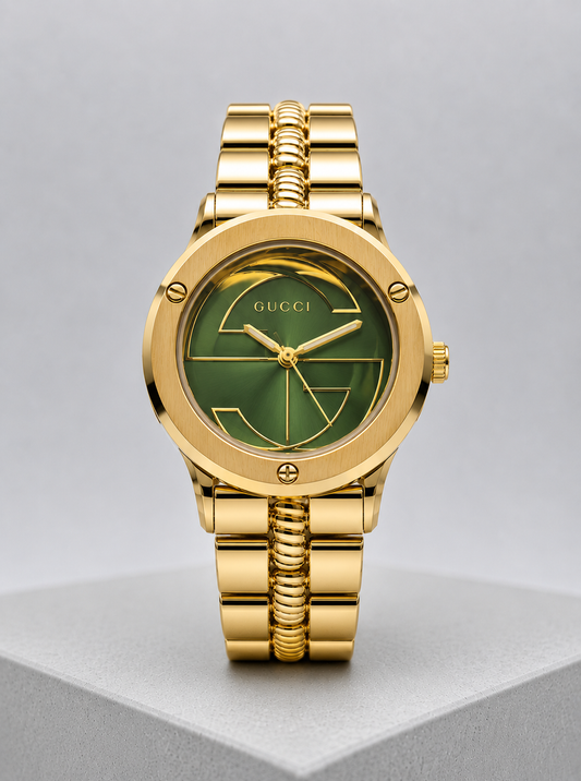 Gucci Gold Green Watch