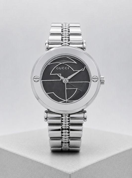 Gucci Silver Black Watch