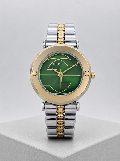 Gucci Two-Tone Green Watch