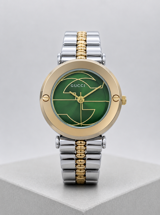 Gucci Two-Tone Green Watch