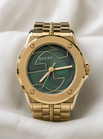 Gucci Gold Green Watch