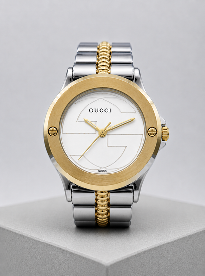 Gucci Two-Tone White Watch