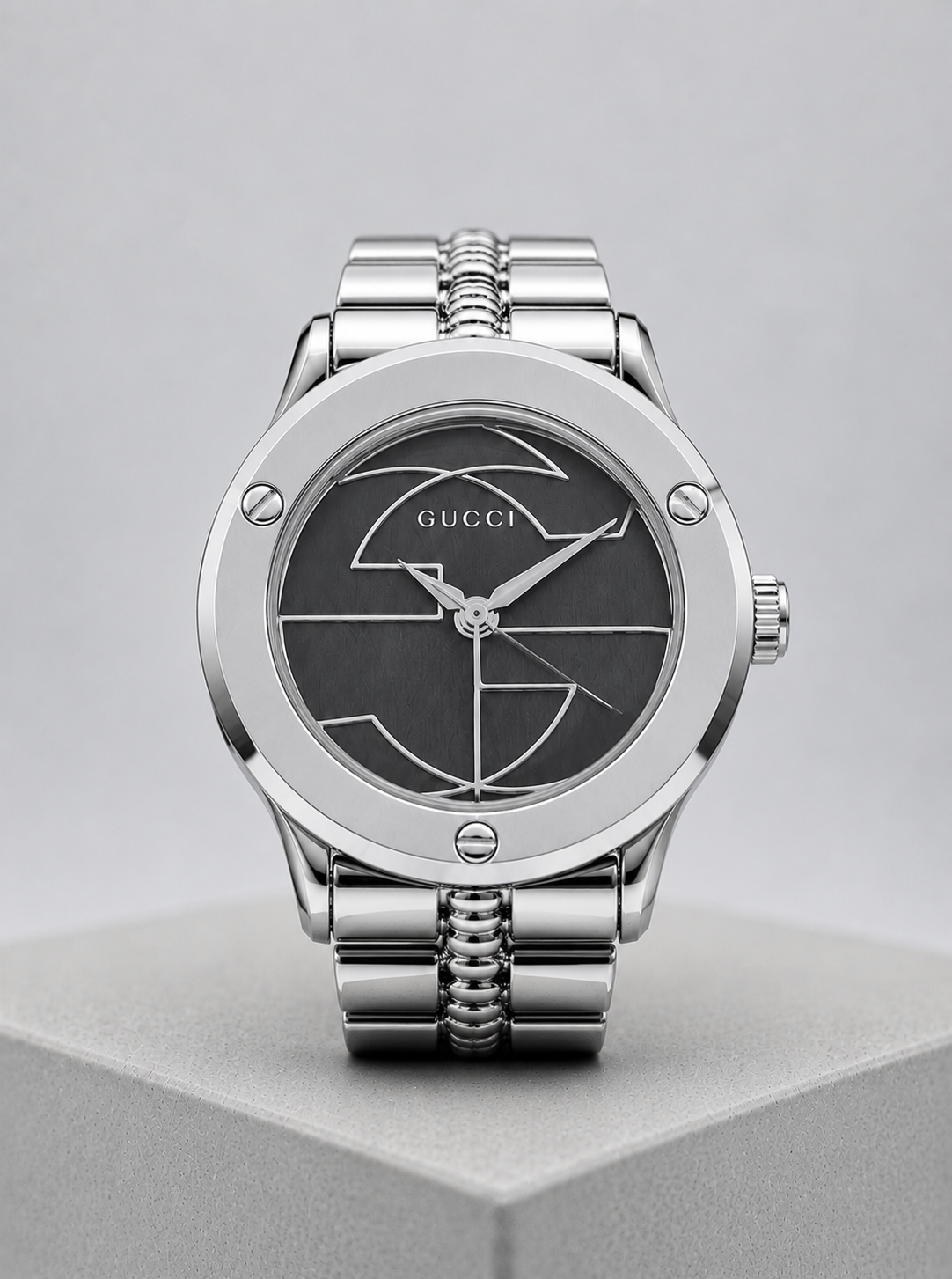 Gucci Silver Black Watch