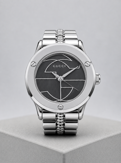 Gucci Silver Black Watch