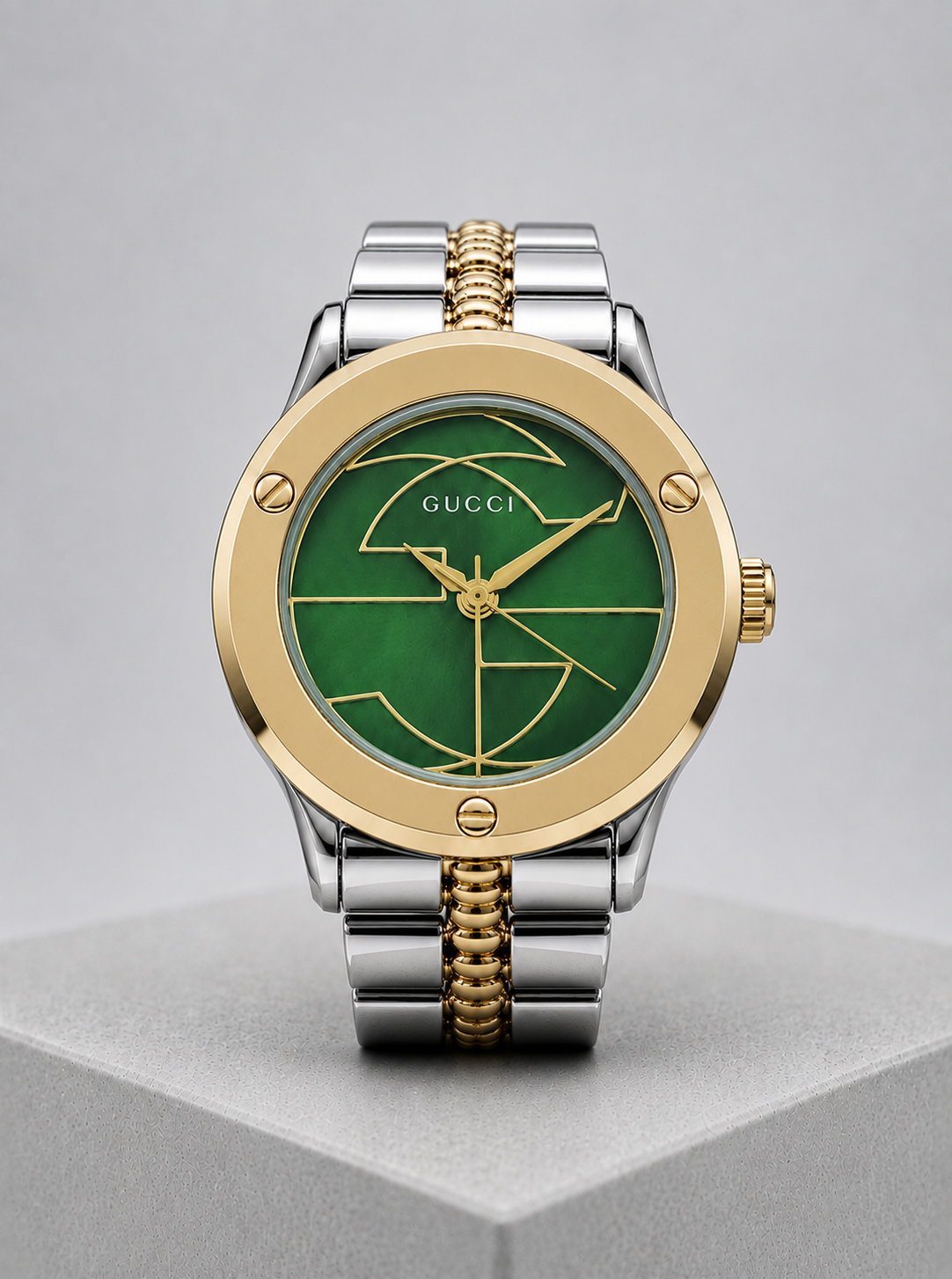 Gucci Two-Tone Green Watch