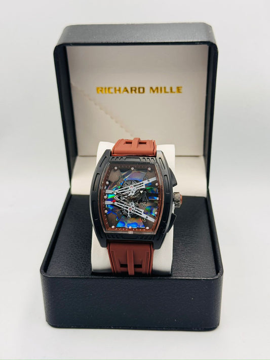 Richard Mille-Style Skeleton White Strap Watch