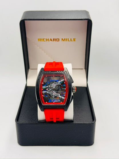 Richard Mille-Style Skeleton White Strap Watch