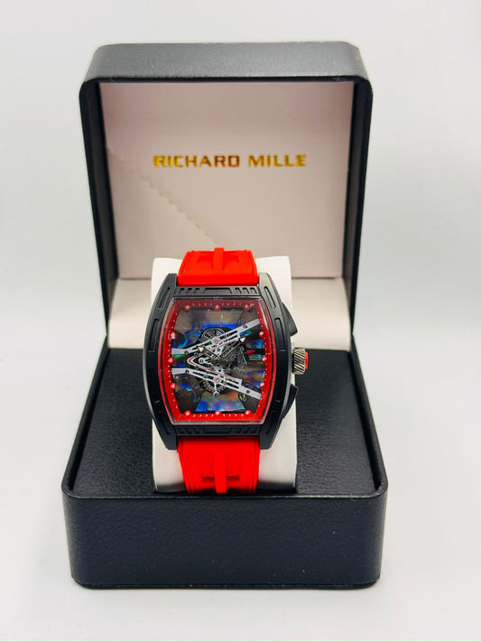 Richard Mille-Style Skeleton White Strap Watch