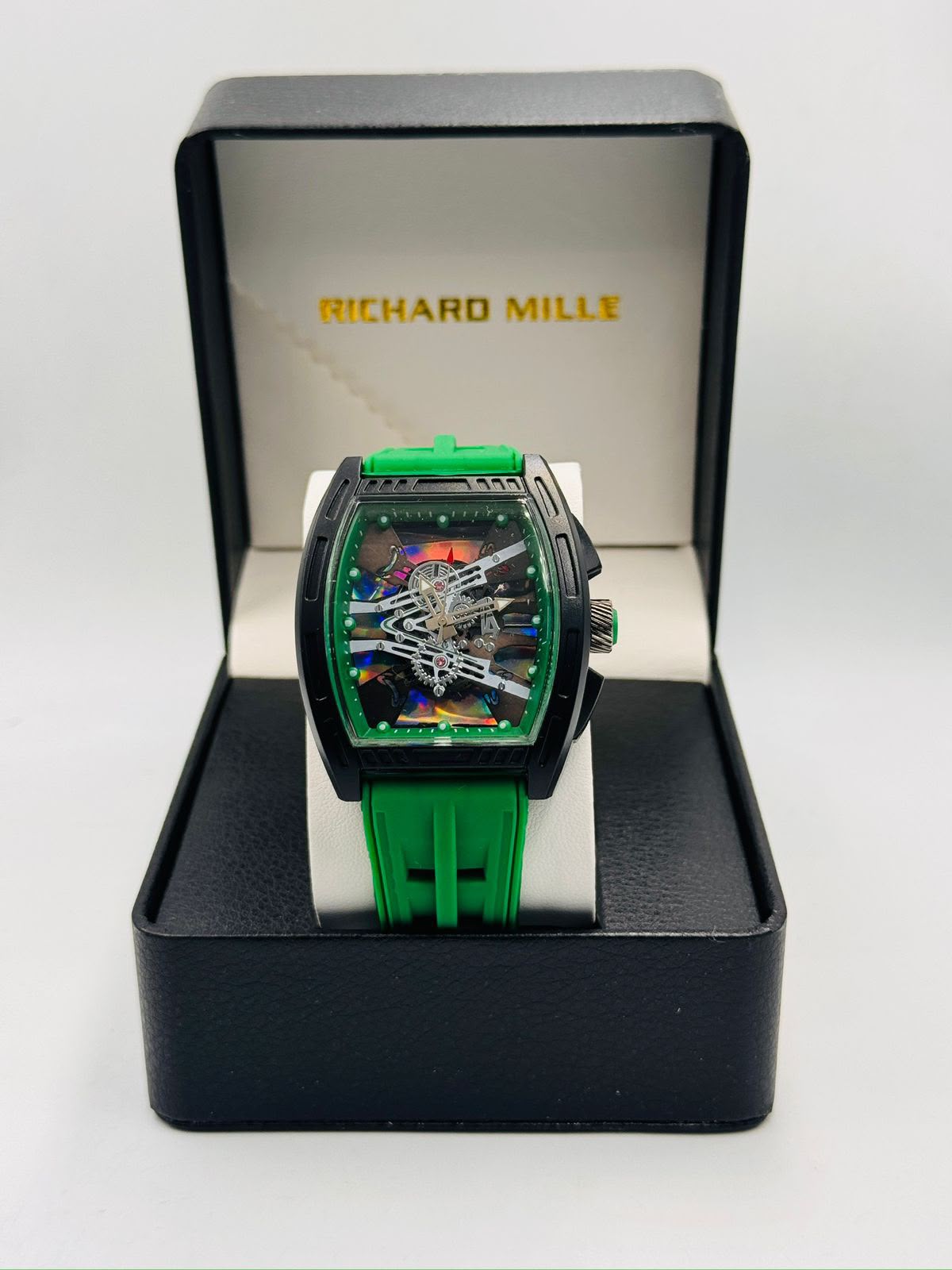 Richard Mille-Style Skeleton White Strap Watch
