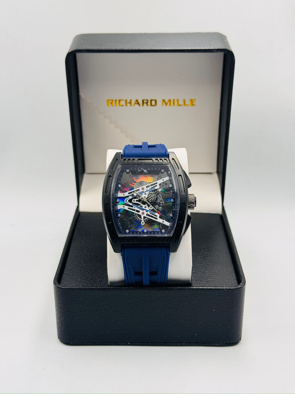 Richard Mille-Style Skeleton White Strap Watch