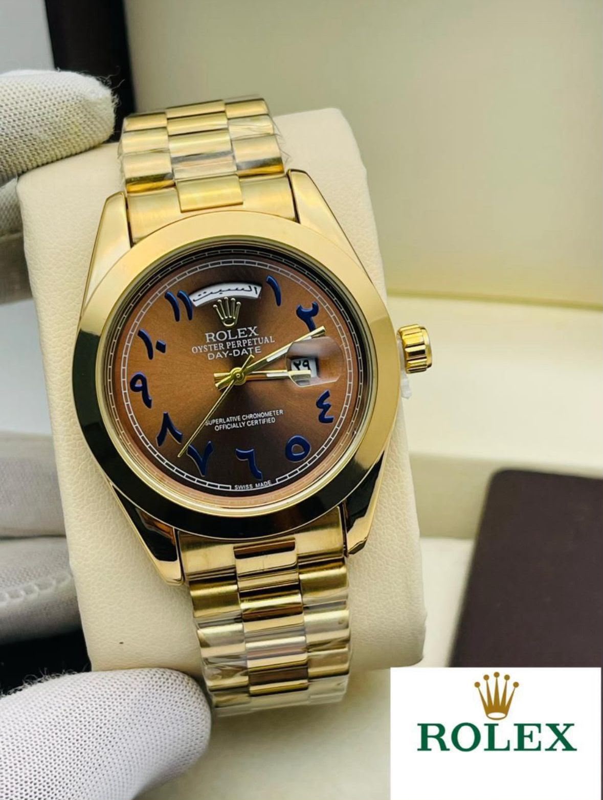 Rolex Men's Premium Slim Arabic Dial Watch
