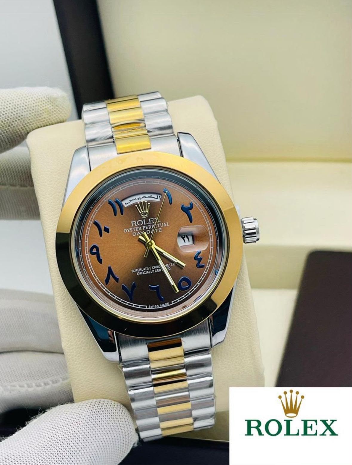 Rolex Men's Premium Slim Arabic Dial Watch