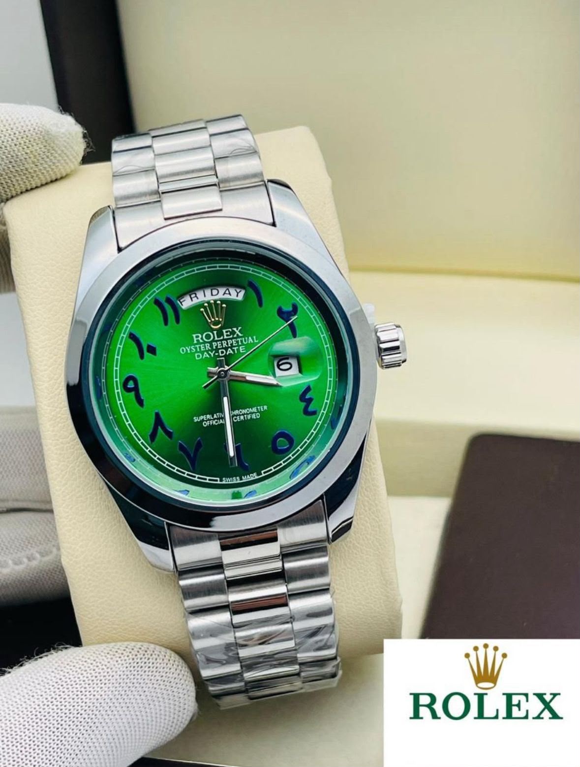 Rolex Men's Premium Slim Arabic Dial Watch