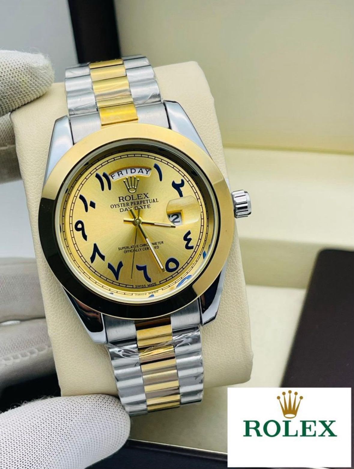 Rolex Men's Premium Slim Arabic Dial Watch
